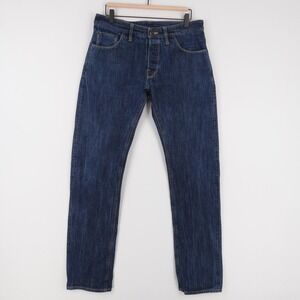 Shockoe Atelier Como Jeans Mens 33 Blue Selvedge Raw Denim Button Fly Made USA